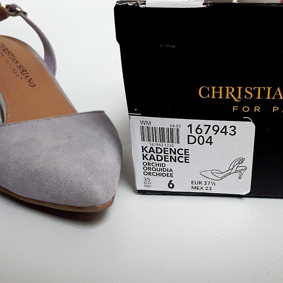 CHRISTIAN SIRIANO Kadence Slingback Kitten Heel Pumps with Pointy Toe in Orchid - Picture 13 of 15